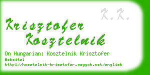 krisztofer kosztelnik business card